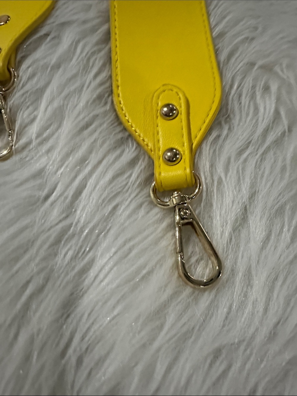 Source Unknown Yellow Wide Leather Bag Strap - Picture 3 of 4